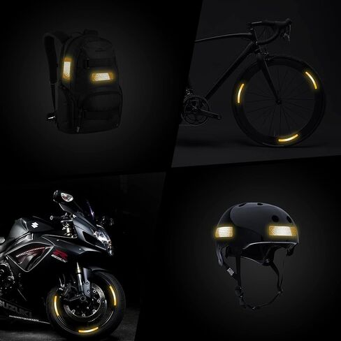 LOOM Reflective Stickers for Bikes Rims | 18pc Brilliant-flurYelGreen | Reflective Tape for Motorcycle Helmet Decals and Bike Reflectors | Hi Vis Bicycle reflectors, Mailbox Stickers in Kuwait