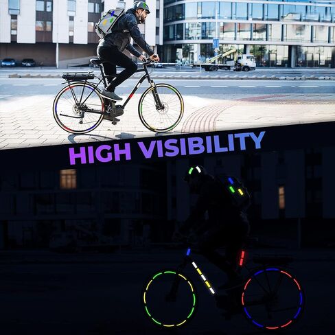 LOOM Reflective Stickers for Bikes Rims | 18pc Brilliant-flurYelGreen | Reflective Tape for Motorcycle Helmet Decals and Bike Reflectors | Hi Vis Bicycle reflectors, Mailbox Stickers in Kuwait