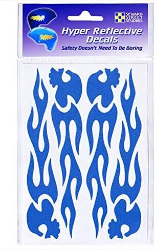 مجموعة ملصقات عاكسة للضوء جماجم ملتهبة - مجموعة ملصقات السلامة لجماجم النار - ملصقات عاكسة لجمجمة اللهب - استوديوهات سيوارد ستريت (أحمر) in Kuwait