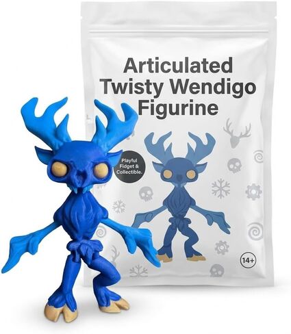 Articulated Wendigo Figurine – Cryptid Desk Fidget for Teens & Adults – Stress Relief & Collectible – Poseable Mythology Horror Collectible – 3D Printed in Canada in Saudi Arabia