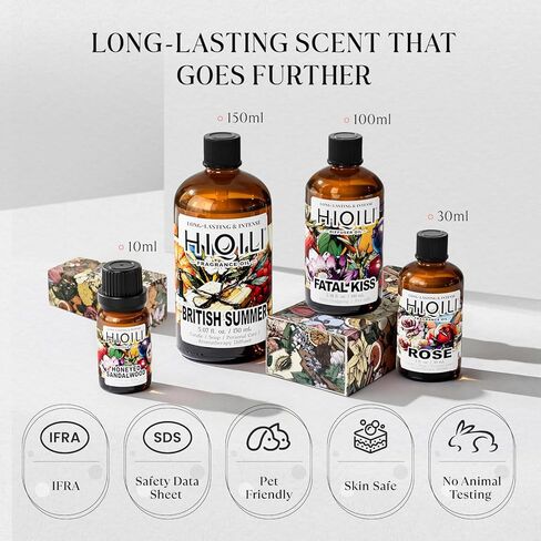 HIQILI Discovery Fragrance Oil Set– 32 Premium Scents for Essential Oils Diffuser, Candle & Soap Making, DIY Perfume, Home Fragrance, Long-Lasting Aromatherapy Gift Set, Tobacco Vanilla (5ML) in Kuwait
