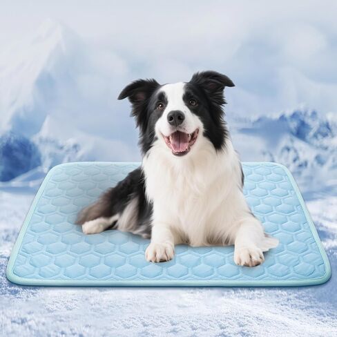 Dog Cooling Mat for Summer Self-Cooling Mat for Dogs & Cats Summer Cooler Outdoor Dog Cool Pad Washable, Portable & Non-Toxic, High-Tech Fabric Cool Bed for Crates, Sofas, Cars (29"x18", Medium) in Kuwait