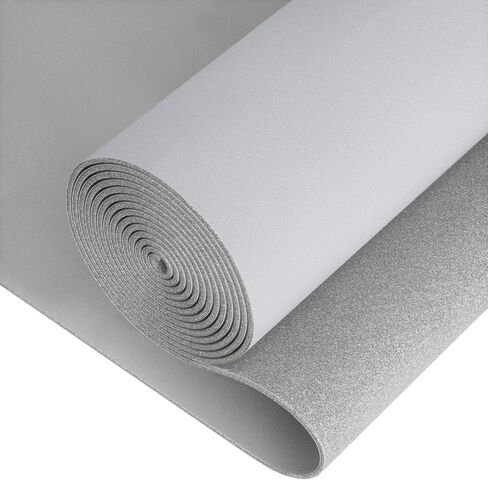 قماش بطانة علوية تلقائية مقاس 96 بوصة طول × 54 بوصة عرض نوع شبكي مع دعامة إسفنجية - تغليف الأنبوب - قماش تنجيد بديل للسقف الداخلي باللون الرمادي للسيارات لشاحنة السيارة وقارب SUV RV وإصلاح المنزل بنفسك in Kuwait