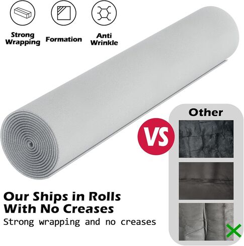 قماش بطانة علوية تلقائية مقاس 96 بوصة طول × 54 بوصة عرض نوع شبكي مع دعامة إسفنجية - تغليف الأنبوب - قماش تنجيد بديل للسقف الداخلي باللون الرمادي للسيارات لشاحنة السيارة وقارب SUV RV وإصلاح المنزل بنفسك in Kuwait