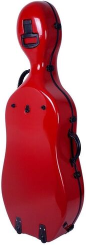 Crossrock Cello Case 4/4 Size, Fiberglass Hard Case with Backpack Straps and Wheels (red) in Saudi Arabia