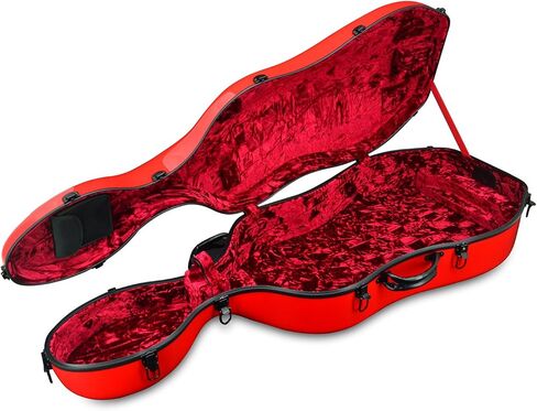 Crossrock Cello Case 4/4 Size, Fiberglass Hard Case with Backpack Straps and Wheels (red) in Saudi Arabia