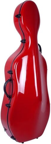 Crossrock Cello Case 4/4 Size, Fiberglass Hard Case with Backpack Straps and Wheels (red) in Saudi Arabia