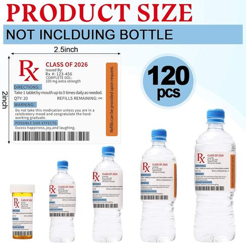 120 Pcs Nurse Graduation Party Favors Medication Pill Bottle Labels Pill Stickers Nursing Graduation Party Supplies Registered BSN RN PharmD Pharmacist for School College Nurses Week Gifts in Kuwait