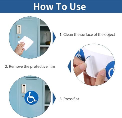 50 pcs Handicap Signs Stickers Decal Symbol, 2 inch Round Convenient Decals, Disabled Wheelchair Sign, Self-Adhesive Sticker for Outdoor Indoor in Kuwait