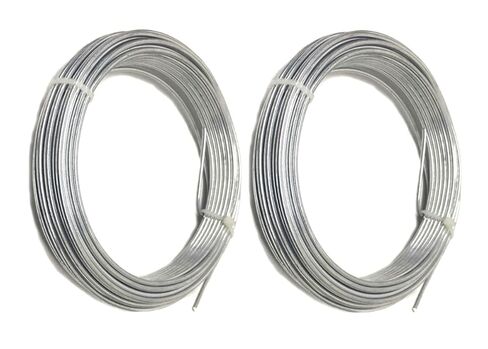 2 Pack - Multi-Purpose Galvanized Steel Wire, 14 Gauge Heavy Duty, 32.8ft Long – Ideal for Crafts, Hanging, and Gardening in Kuwait