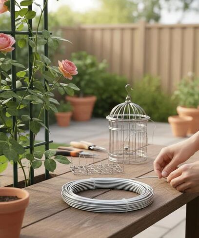 2 Pack - Multi-Purpose Galvanized Steel Wire, 14 Gauge Heavy Duty, 32.8ft Long – Ideal for Crafts, Hanging, and Gardening in Kuwait