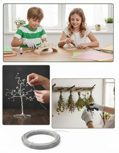 2 Pack - Multi-Purpose Galvanized Steel Wire, 14 Gauge Heavy Duty, 32.8ft Long – Ideal for Crafts, Hanging, and Gardening in Kuwait