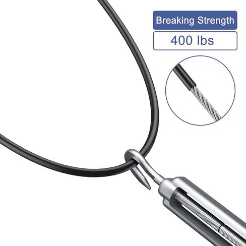 328FT 304 كابل سلك حبل من الفولاذ المقاوم للصدأ، مطلي بالفينيل الأسود، 150 قطعة 1/16 بوصة أكمام دائرية من الألومنيوم لكابل الإضاءة وخطوط الغسيل والتعريشة in Kuwait