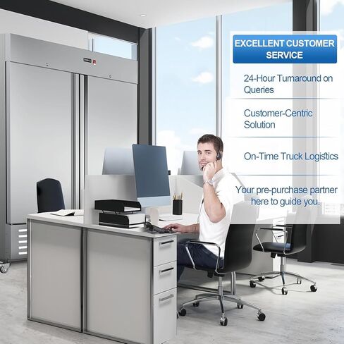 فريزر تجاري ببابين مجمدات عمودية، 49 قدم مكعب لمرآب مطبخ المطعم، 54 بوصة عرض من الفولاذ المقاوم للصدأ مع 8 أرفف قابلة للتعديل، التحكم في درجة الحرارة -8 درجة فهرنهايت ~ -1 درجة فهرنهايت، معتمد من ETL وDOE in Kuwait