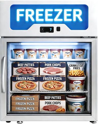 فريزر مشروبات صغير تجاري، تجميد عرض كونترتوب بباب زجاجي وفريزر دينك للتاجر المدمج لمتجر بار المطاعم، موافقة ETL، عرض 22.5 بوصة، 3.5 قدم مكعب in Kuwait