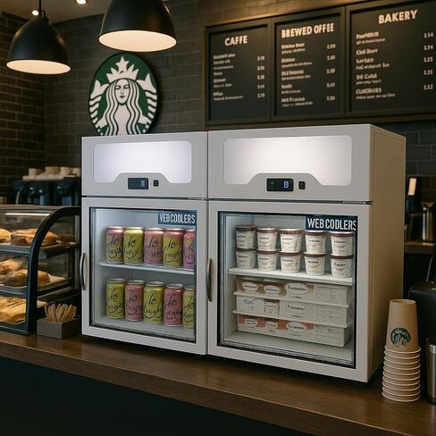 فريزر مشروبات صغير تجاري، تجميد عرض كونترتوب بباب زجاجي وفريزر دينك للتاجر المدمج لمتجر بار المطاعم، موافقة ETL، عرض 22.5 بوصة، 3.5 قدم مكعب in Kuwait