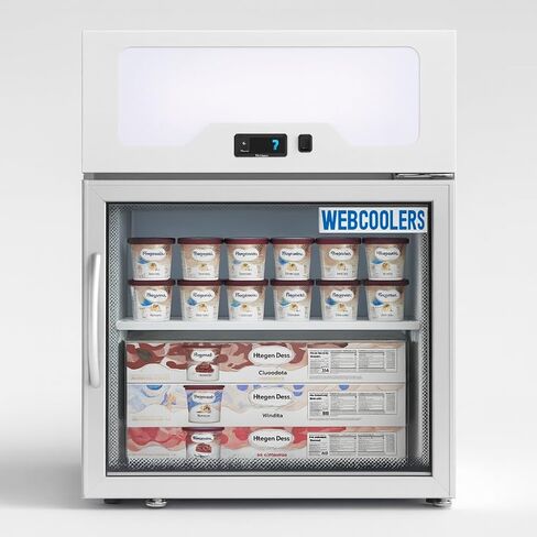 فريزر مشروبات صغير تجاري، تجميد عرض كونترتوب بباب زجاجي وفريزر دينك للتاجر المدمج لمتجر بار المطاعم، موافقة ETL، عرض 22.5 بوصة، 3.5 قدم مكعب in Kuwait