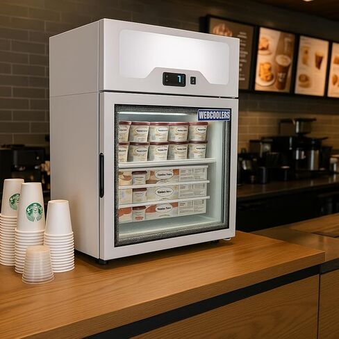 فريزر مشروبات صغير تجاري، تجميد عرض كونترتوب بباب زجاجي وفريزر دينك للتاجر المدمج لمتجر بار المطاعم، موافقة ETL، عرض 22.5 بوصة، 3.5 قدم مكعب in Kuwait