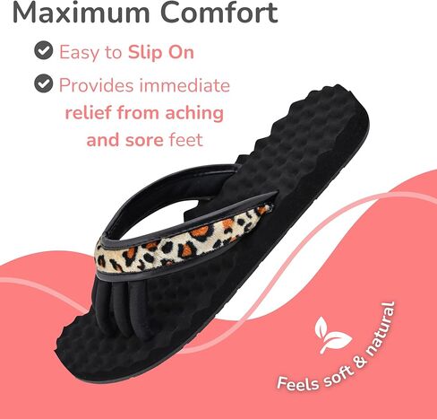 EVA Footbed Orthotic Pedicure Flip Flops for Women - Comfortable Arch Support Sandals Women's for Home, Salon, Yoga & Gym - Flip Flops with Built in Toe Separators for Nail Drying (Mesh Black-L) in Kuwait