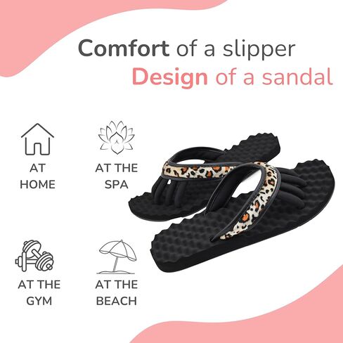 EVA Footbed Orthotic Pedicure Flip Flops for Women - Comfortable Arch Support Sandals Women's for Home, Salon, Yoga & Gym - Flip Flops with Built in Toe Separators for Nail Drying (Mesh Black-L) in Kuwait