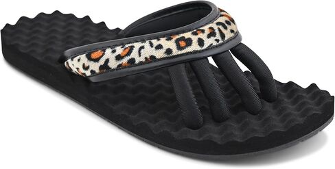 EVA Footbed Orthotic Pedicure Flip Flops for Women - Comfortable Arch Support Sandals Women's for Home, Salon, Yoga & Gym - Flip Flops with Built in Toe Separators for Nail Drying (Mesh Black-L) in Kuwait