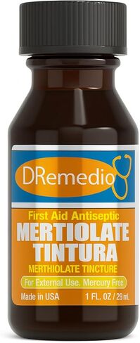 Mertiolato Tintura (صبغة Merthiolate) مطهر للإسعافات الأولية، 1 أونصة سائلة (29 مل) [عبوة من قطعة واحدة] in Kuwait