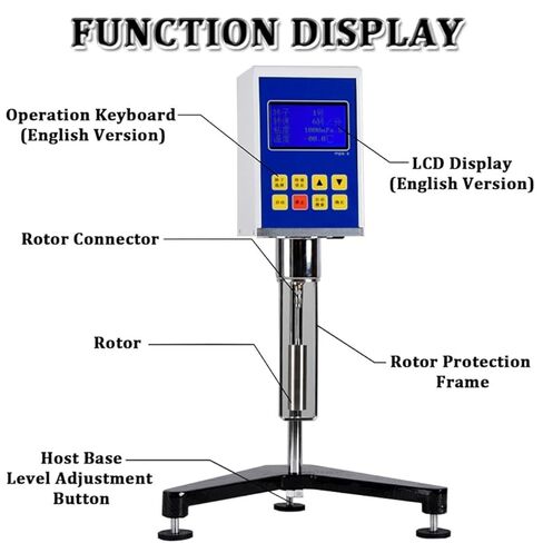 Viscosity Tester Viscosity Meter Paint Ink Viscosity Meter with LCD Display and 4 Rotors, 1-2,000,000 Mpa.s, Accuracy:±3% in Saudi Arabia