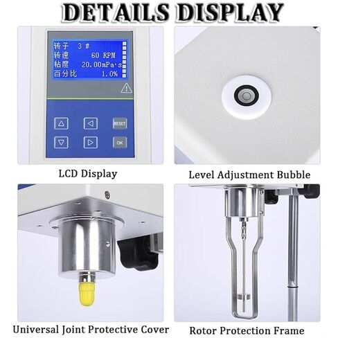 Viscosity Tester Viscosity Meter Paint Ink Viscosity Meter with LCD Display and 4 Rotors, 1-2,000,000 Mpa.s, Accuracy:±3% in Saudi Arabia
