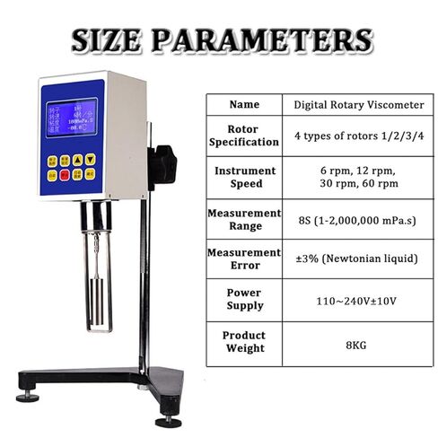 Viscosity Tester Viscosity Meter Paint Ink Viscosity Meter with LCD Display and 4 Rotors, 1-2,000,000 Mpa.s, Accuracy:±3% in Saudi Arabia