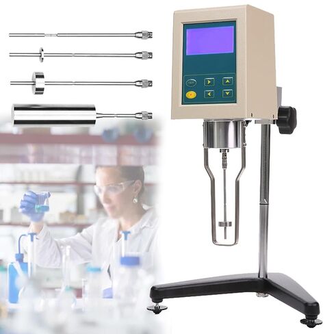 Digital Rotary Viscometer 1-100,000mPa.S Touch Screen Viscosity Meter with 4 Rotors, ±1% Accuracy, for Paints, Coatings, Greases, Cosmetics in Saudi Arabia