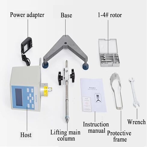 Lab Viscometer with Data Output, 1-2X10 (mPa.s) Viscosity Meter Tester ±2%, Contains Temperature Sensor and #1-4 Rotors in Saudi Arabia