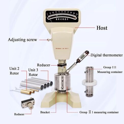 Lab Pointer Viscometer, 1-106mPa.s Analog Rotational Viscometer, Pointer Type Viscosity Meter Fluidimeter, W/2/3-unit Rotor; II/III Group Measuring Container in Saudi Arabia
