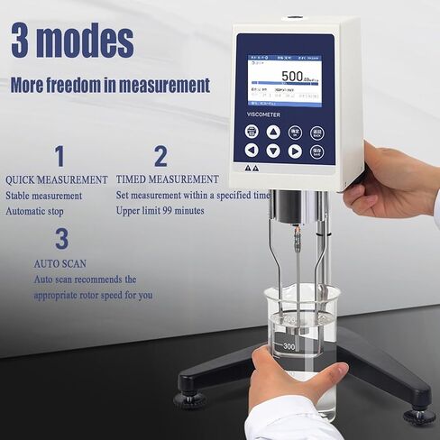 Viscosity Tester, 10-60000mPa.s Lab Fluidimeter Tester Meter, W/4 Rotors and Temperature Probe, Data Output, RS232 Connection Cable in Saudi Arabia