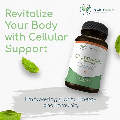 Glutathione Symmetry | S-Acetyl Glutathione Supplement | Antioxidants & Detoxification Supplement | Natural Cellular Support | All-Natural, Vegan, Non-GMO, 120 caps in Saudi Arabia