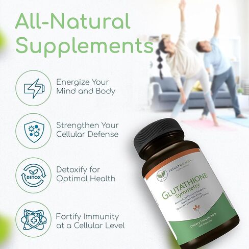 Glutathione Symmetry | S-Acetyl Glutathione Supplement | Antioxidants & Detoxification Supplement | Natural Cellular Support | All-Natural, Vegan, Non-GMO, 120 caps in Saudi Arabia