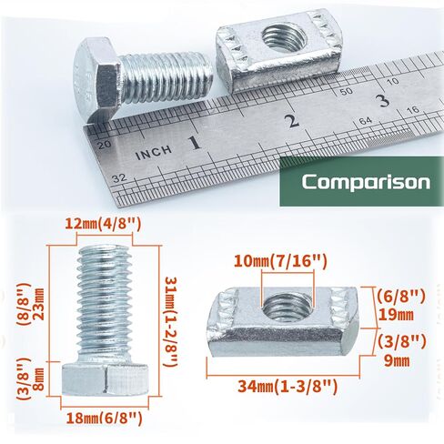 50 حزمة من صامولة قناة تبختر ومسمار 1/2 بوصة × 15/16 بوصة لجميع قنوات تبختر 1-5/8 بوصة، تصميم إسفين القفل للرفوف الشمسية/الكهربائية/HVAC in Kuwait