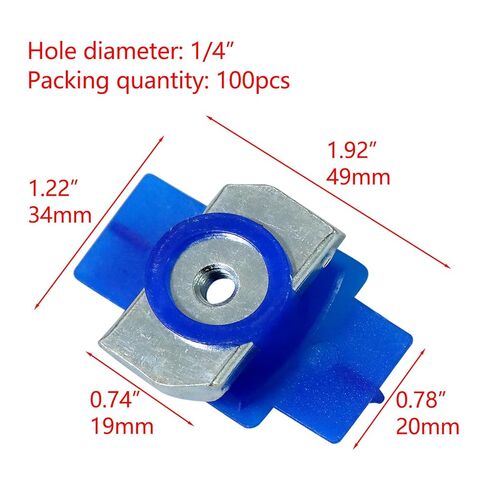 Xadnitu 100 Pieces 1/4"-20 Strut Channel Cone Nuts with Nylon Blue Tab, Thickened Unistrut Squeeze Nuts for Strut Channel Support, Solar Panel Mounting System in Kuwait