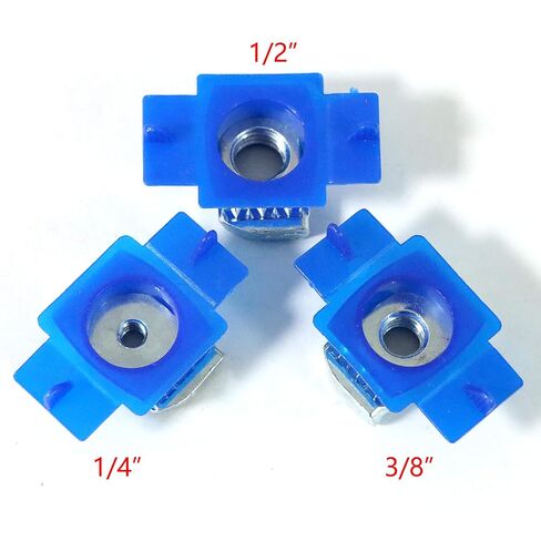 Xadnitu 100 Pieces 1/4"-20 Strut Channel Cone Nuts with Nylon Blue Tab, Thickened Unistrut Squeeze Nuts for Strut Channel Support, Solar Panel Mounting System in Kuwait