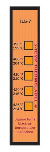 5-Temp Thermolabel 390-435 درجة فهرنهايت حزمة ملصقات لدرجة الحرارة مكونة من 16 ملصقًا in Kuwait