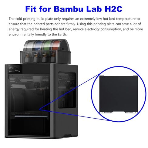 للوحة البناء الباردة H2C بدون تسخين ولا غراء مزدوج الجوانب من PEI ملاءة سرير مطبوعة رائعة مقاس 335 × 346.5 مم طابعة ثلاثية الأبعاد مرنة قابلة للإزالة من الفولاذ الزنبركي ساخنة منصة حصيرة لمختبر بامبو H2C in Kuwait