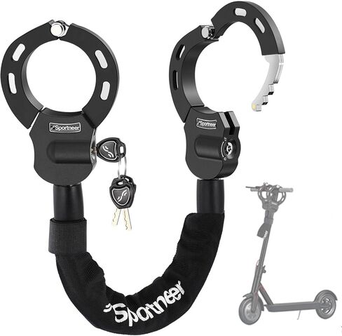 Sportneer Scooter Lock: 7mm Square Chain Anti-Theft Cut Resistant Bike Lock with 3 Keys, 2.46ft/75cm Heavy Duty 3 Position Adjustment Bike Chain Lock for E-Bike/Electric Scooters, Door, Gate in Saudi Arabia