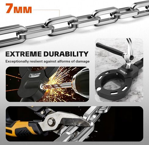 Sportneer Scooter Lock: 7mm Square Chain Anti-Theft Cut Resistant Bike Lock with 3 Keys, 2.46ft/75cm Heavy Duty 3 Position Adjustment Bike Chain Lock for E-Bike/Electric Scooters, Door, Gate in Saudi Arabia