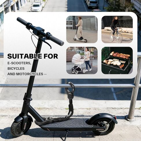 Sportneer Scooter Lock: 7mm Square Chain Anti-Theft Cut Resistant Bike Lock with 3 Keys, 2.46ft/75cm Heavy Duty 3 Position Adjustment Bike Chain Lock for E-Bike/Electric Scooters, Door, Gate in Saudi Arabia