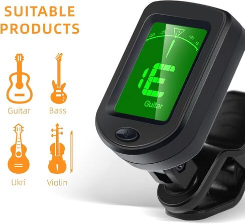 Guitar Tuner Clip on Tuner for Ukulele, Guitar, Bass, Mandolin (6PACK) in Kuwait