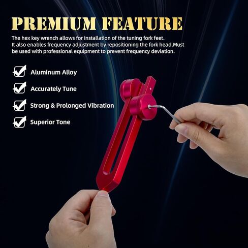 10 PCS Chakra Tuning Fork for Healing, Multi-Color Weighted Tuning Forks, Aluminum Alloy Tuning Forks with Activator & Feet (126.22-432Hz) for DNA Healing, Sound Therapy in Kuwait