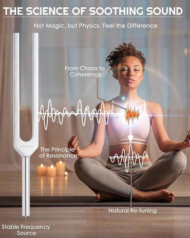 Tuning Forks for Healing Set-128Hz, 136.1Hz, 256Hz, 384Hz Weighted & Unweighted with Activator & Pouch-Complete Sound Therapy Kit for Chakra Balancing, Yoga, Meditation, Stress Relief & Energy Healing in Kuwait
