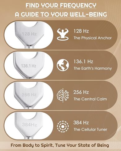 Tuning Forks for Healing Set-128Hz, 136.1Hz, 256Hz, 384Hz Weighted & Unweighted with Activator & Pouch-Complete Sound Therapy Kit for Chakra Balancing, Yoga, Meditation, Stress Relief & Energy Healing in Kuwait