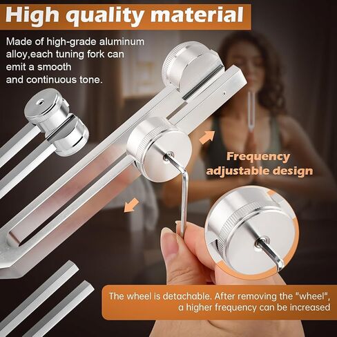 Tuning Forks for Healing Set,‌ Complete Healing Sound Set - 4-Tuning Forks (128Hz, 136.1Hz, 256Hz, 384Hz) + Accessories for Meditation, Yoga & Stress Relief‌ in Kuwait