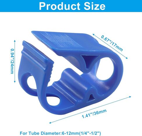 حزمة من 5 مشابك خرطوم أنابيب بلاستيكية 1/4 بوصة - 1/2 بوصة، صمام قرصة مختبري للتحكم في التدفق بمشبك أنبوب قابل للتعديل، مشابك خرطوم للإغلاق للمختبر (أزرق) in Kuwait