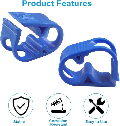 حزمة من 5 مشابك خرطوم أنابيب بلاستيكية 1/4 بوصة - 1/2 بوصة، صمام قرصة مختبري للتحكم في التدفق بمشبك أنبوب قابل للتعديل، مشابك خرطوم للإغلاق للمختبر (أزرق) in Kuwait